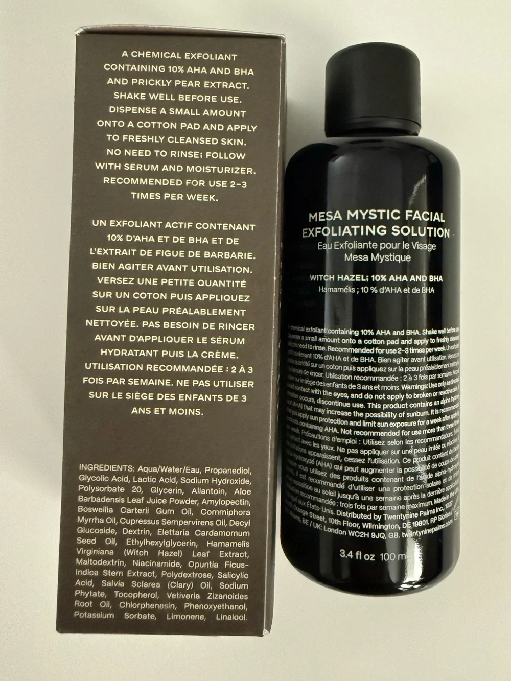 NEW Mesa Mystic Facial Exfoliating Solution 3.4 fl oz Witch Hazel 10% AHA BHA